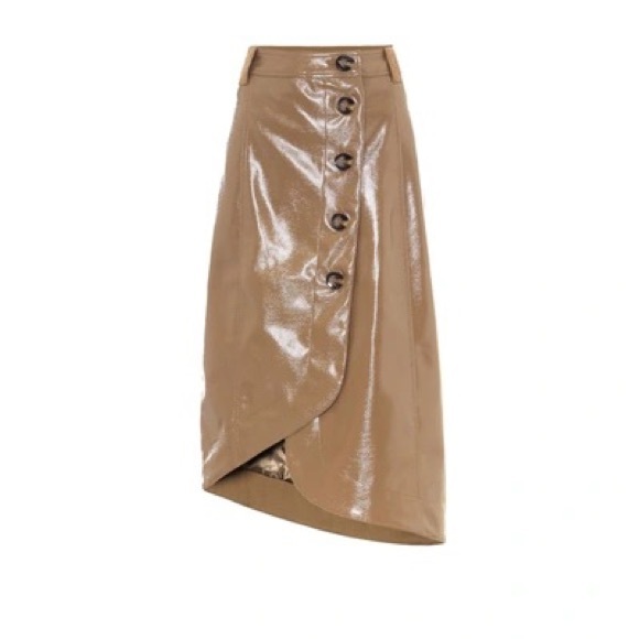 NWT Ganni Asymmetrical Patent Skirt size 32EU/0 US - Picture 2 of 2